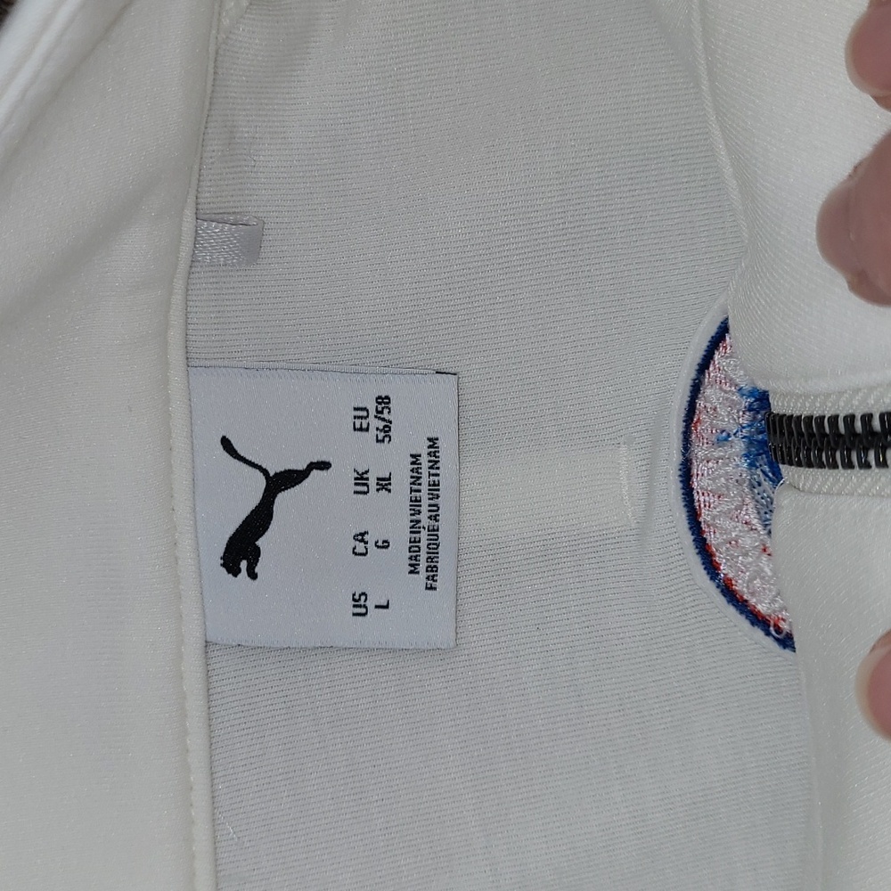 Mens Puma Cloudspun Off-White Quarter Zip-Up Pullover size Lg - Picture 6 of 7